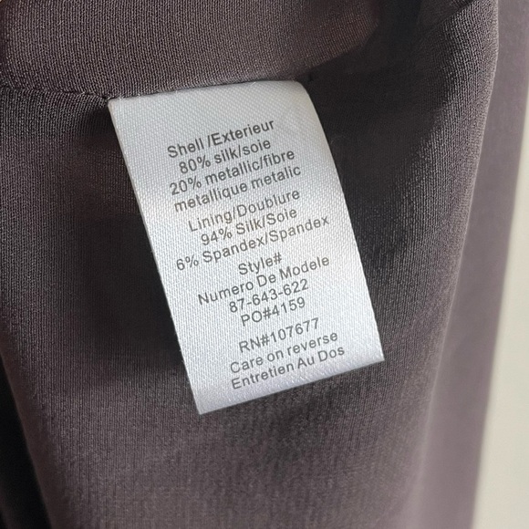 Alice & Olivia Plunge Maxi Dress Brown Silk Size Large - Picture 3 of 7